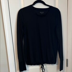Athleta Black Drawstring Waist Long sleeve top